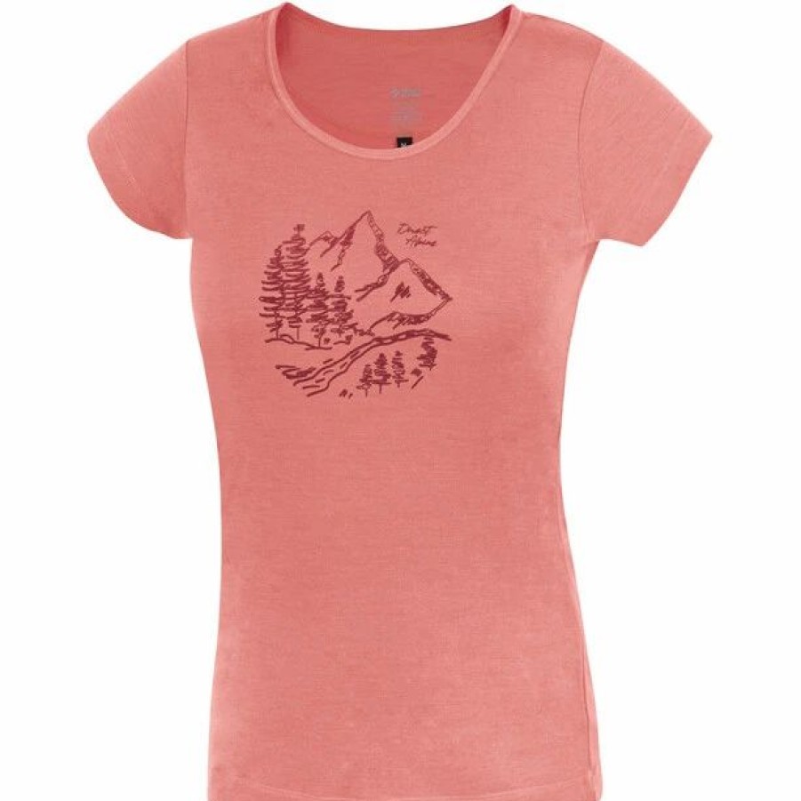 Clearance * Directalpine Furry Nature T-Shirt Women Coral