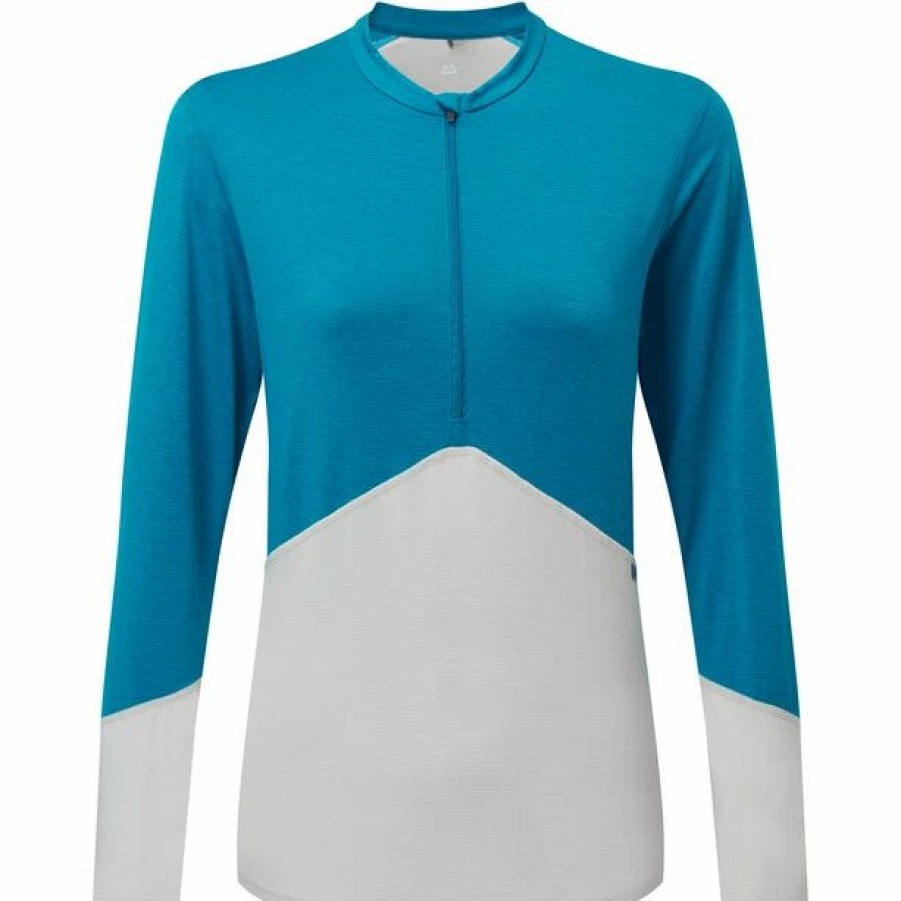 Best * Mountain Equipment Nava Ls Zip Tee Women Mykonos/Glacier