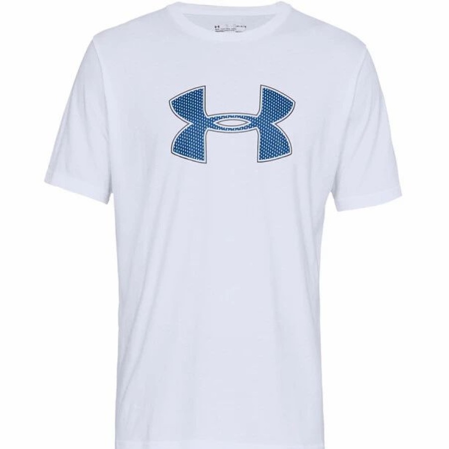 Clearance * Under Armour Big Logo Short Sleeve Shirt Men White-Royal