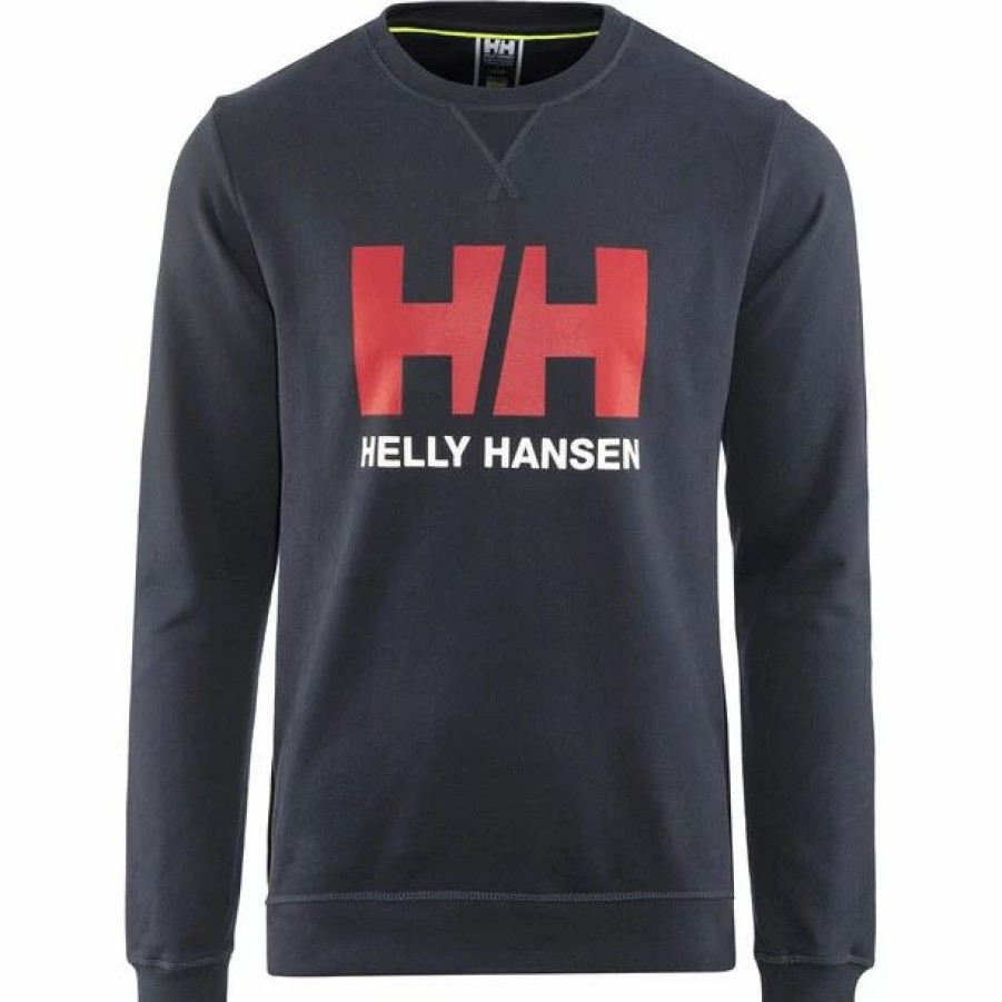 Best * Helly Hansen Hh Logo Crew Sweater Men Navy