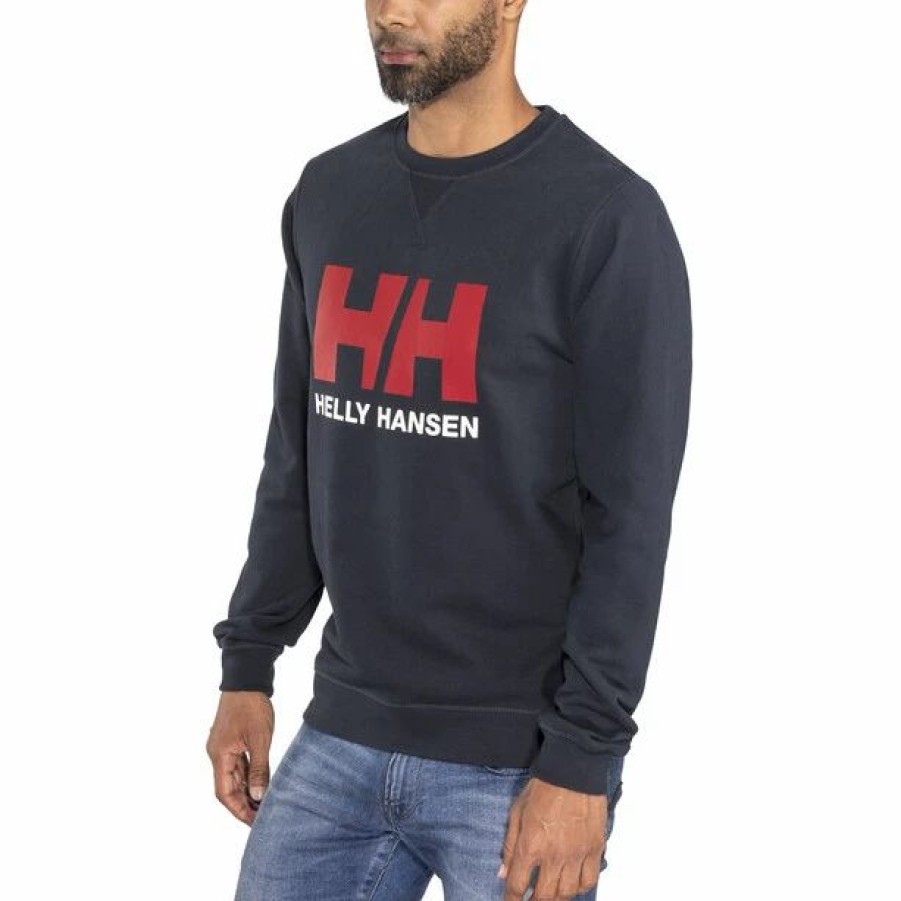 Best * Helly Hansen Hh Logo Crew Sweater Men Navy