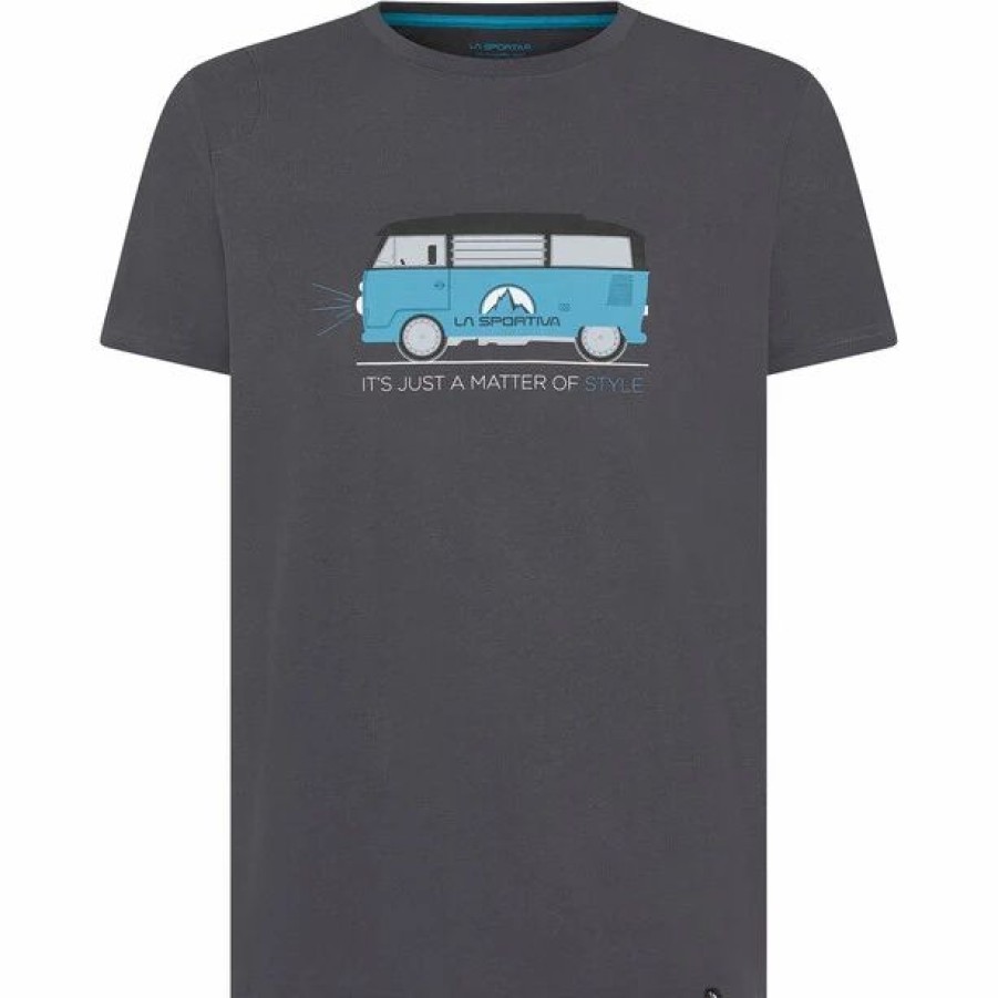 Best * La Sportiva Van T-Shirt Men Carbon/Topaz