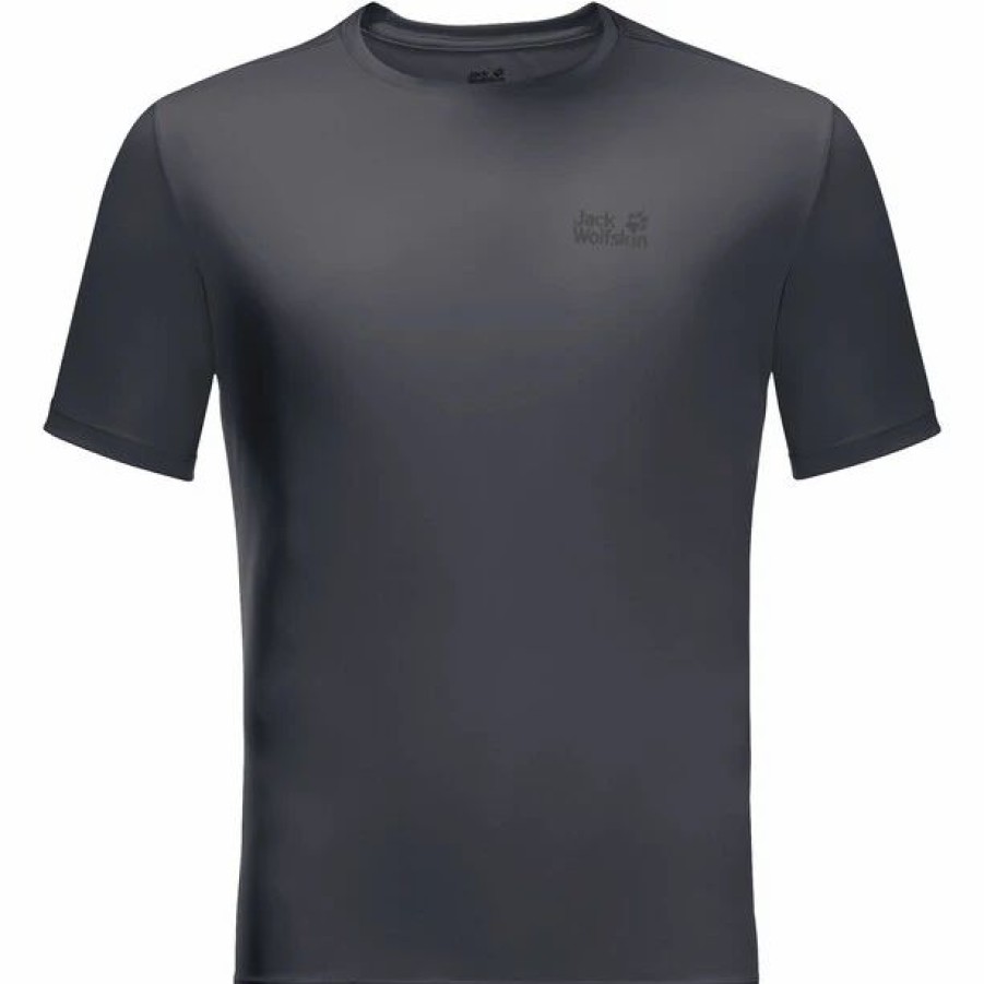 Best * Jack Wolfskin Tech Tee Men Ebony