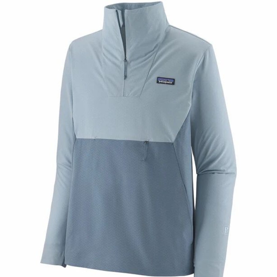 Clearance * Patagonia R1 Crossstrata Pullover Steam Blue