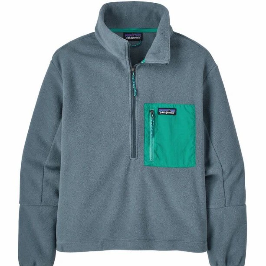 Clearance * Patagonia Microdini Half Zip Pullover Women Grey/Plgy