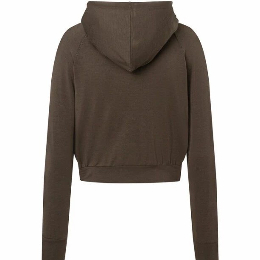 New * Super.Natural Liquid Flow Logo Hoody Women Wren/Oyster Grey