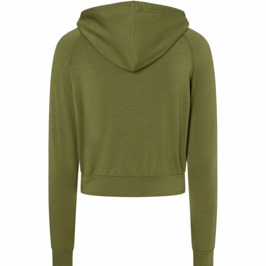 New * Super.Natural Liquid Flow Logo Hoody Women Avocado/Wren