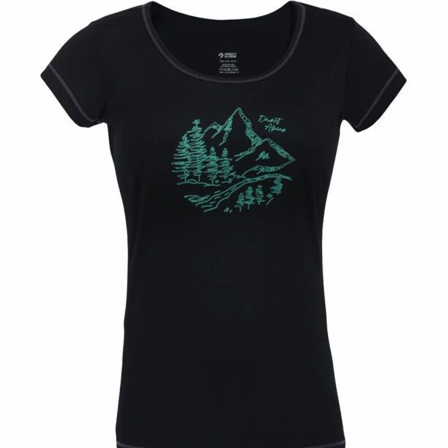 Hot * Directalpine Furry Nature T-Shirt Women Black