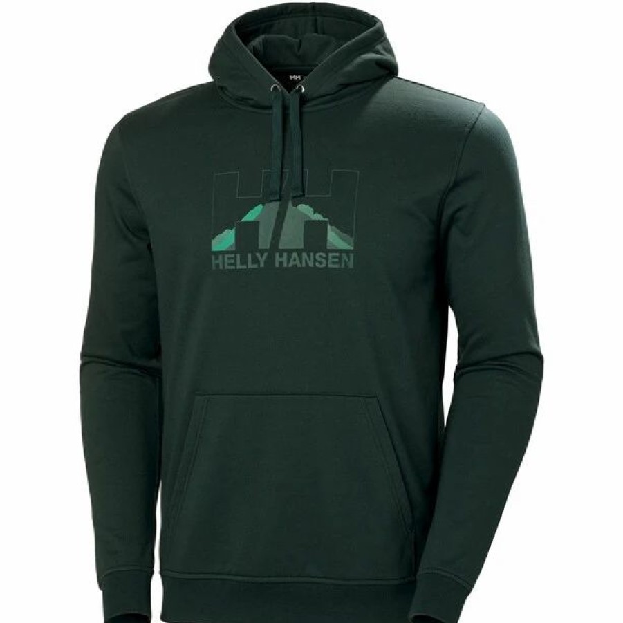 Clearance * Helly Hansen Nord Graphic Pullover Hoodie Men Darkest Spruce