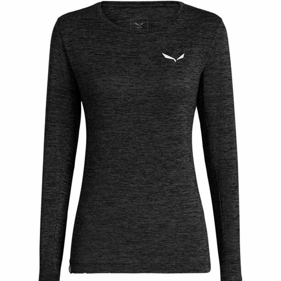 Hot * Salewa Puez Melange Dry Ls Tee Women Black Out Melange