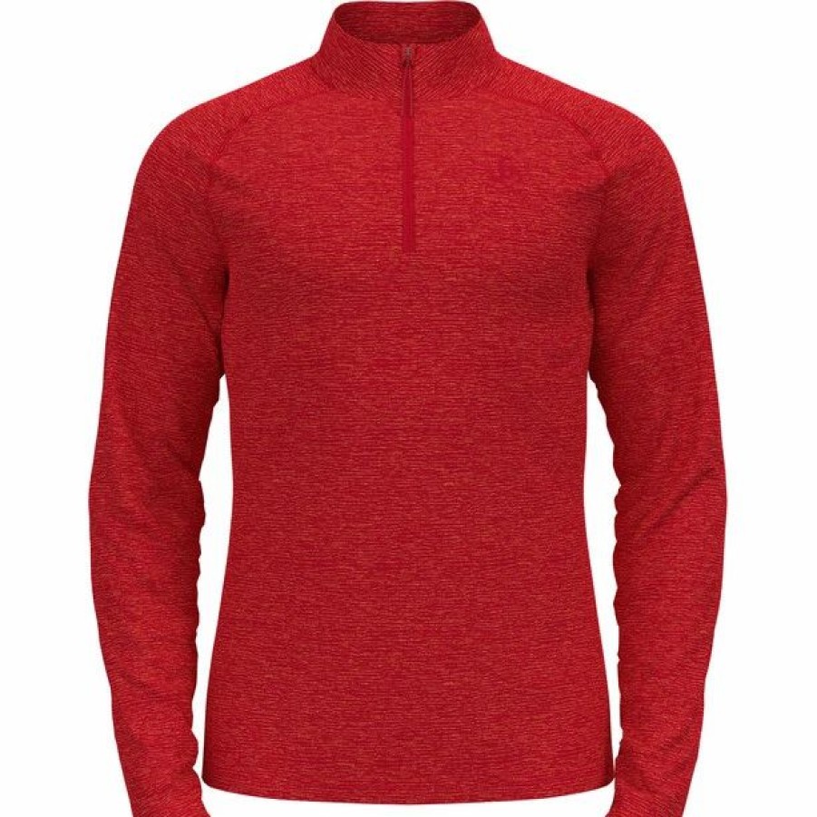 Hot * Odlo Sesvenna Midlayer Halfzip Men Chinese Red Melange