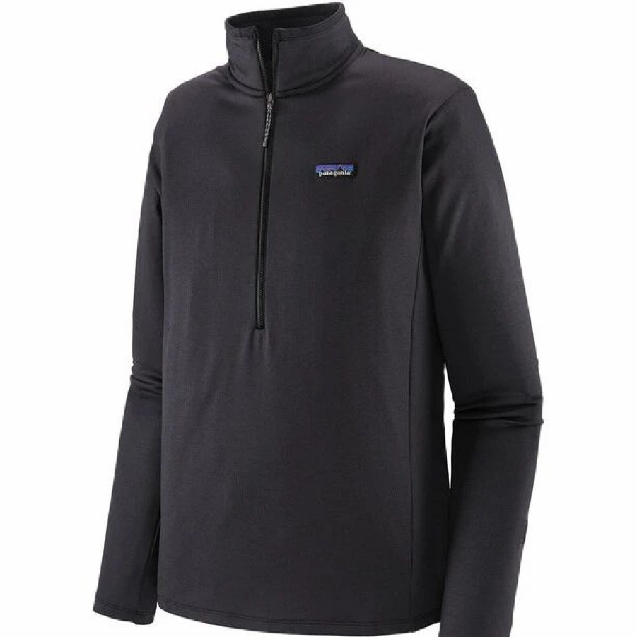 Hot * Patagonia R1 Daily Zip Neck Sweater Men Ink Black/Black X-Dye