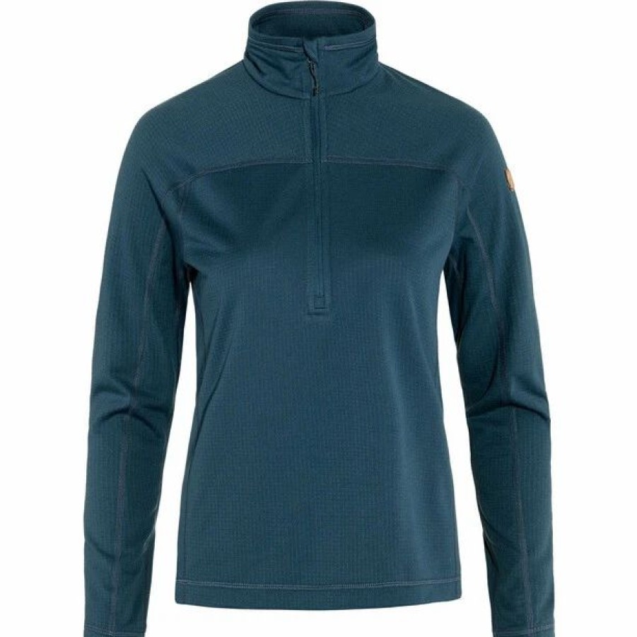 Clearance * Fjallraven Fjallraven Abisko Lite Fleece Half Zip Sweater Women Indigo Blue