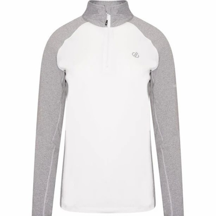 Best * Dare 2B Involved Ii Stretch Ls Top Women White/Ash Grey Marl