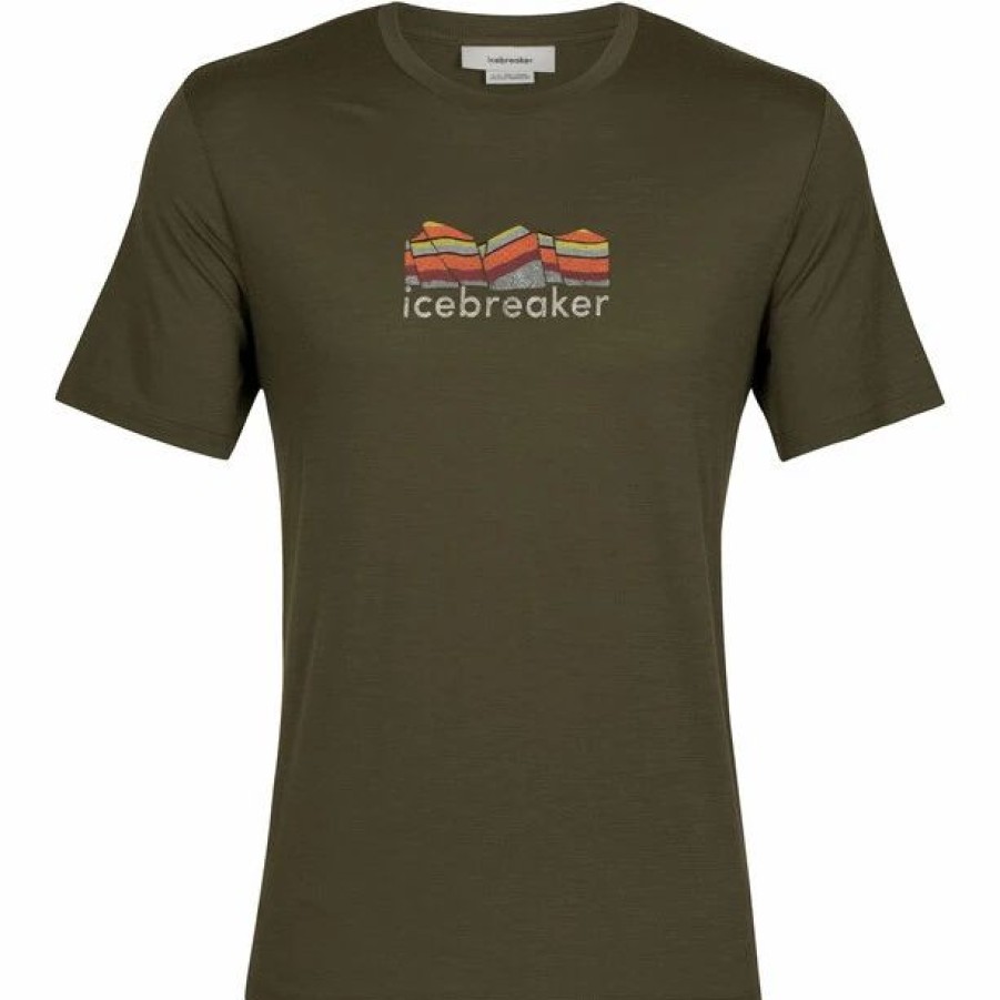 New * Icebreaker Tech Lite Ii Mountain Geology Ss Tee Men Loden