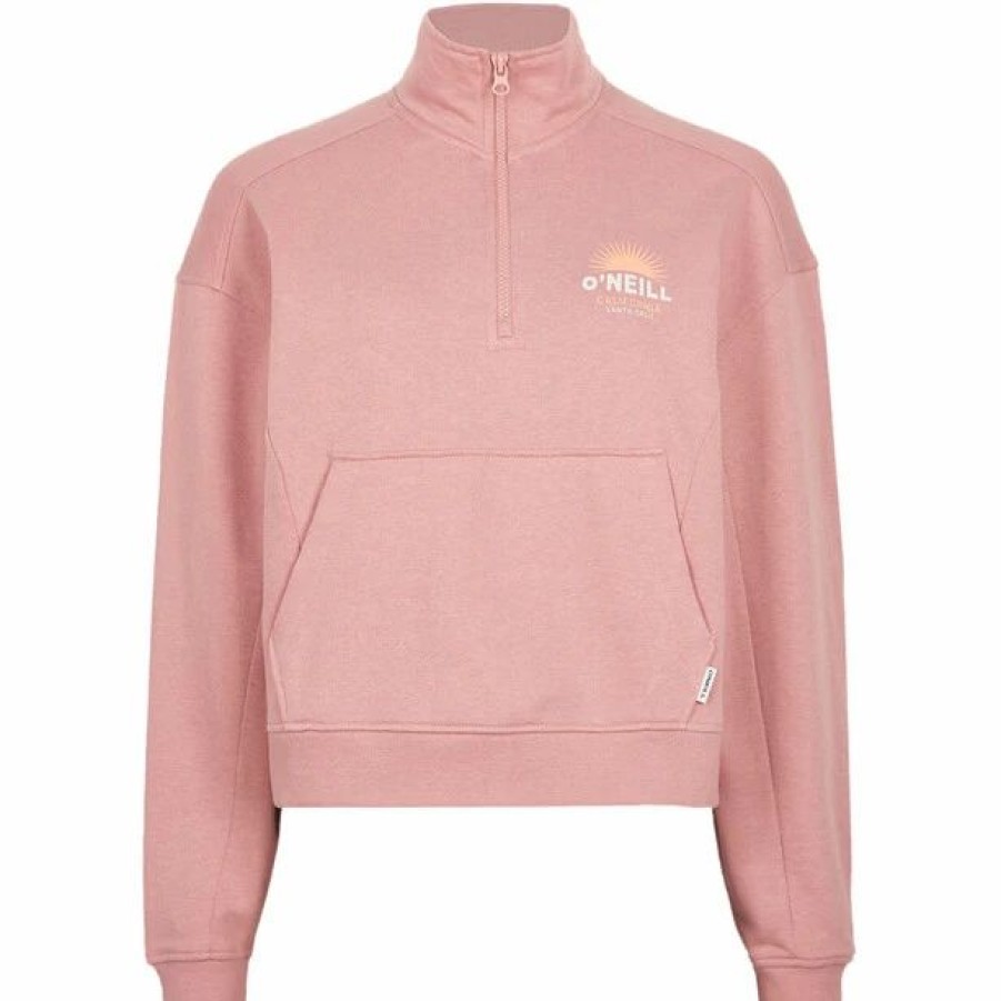 Online * O'Neill Bunji Half Zip Sweatshirt Women Ash Rose