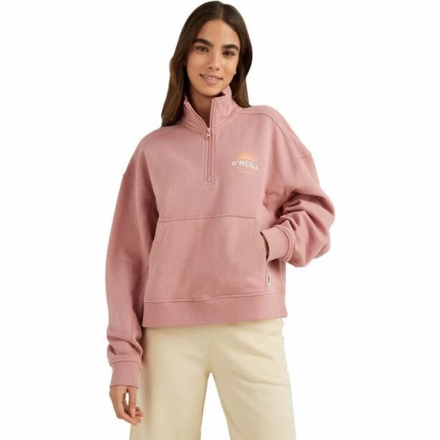 Online * O'Neill Bunji Half Zip Sweatshirt Women Ash Rose