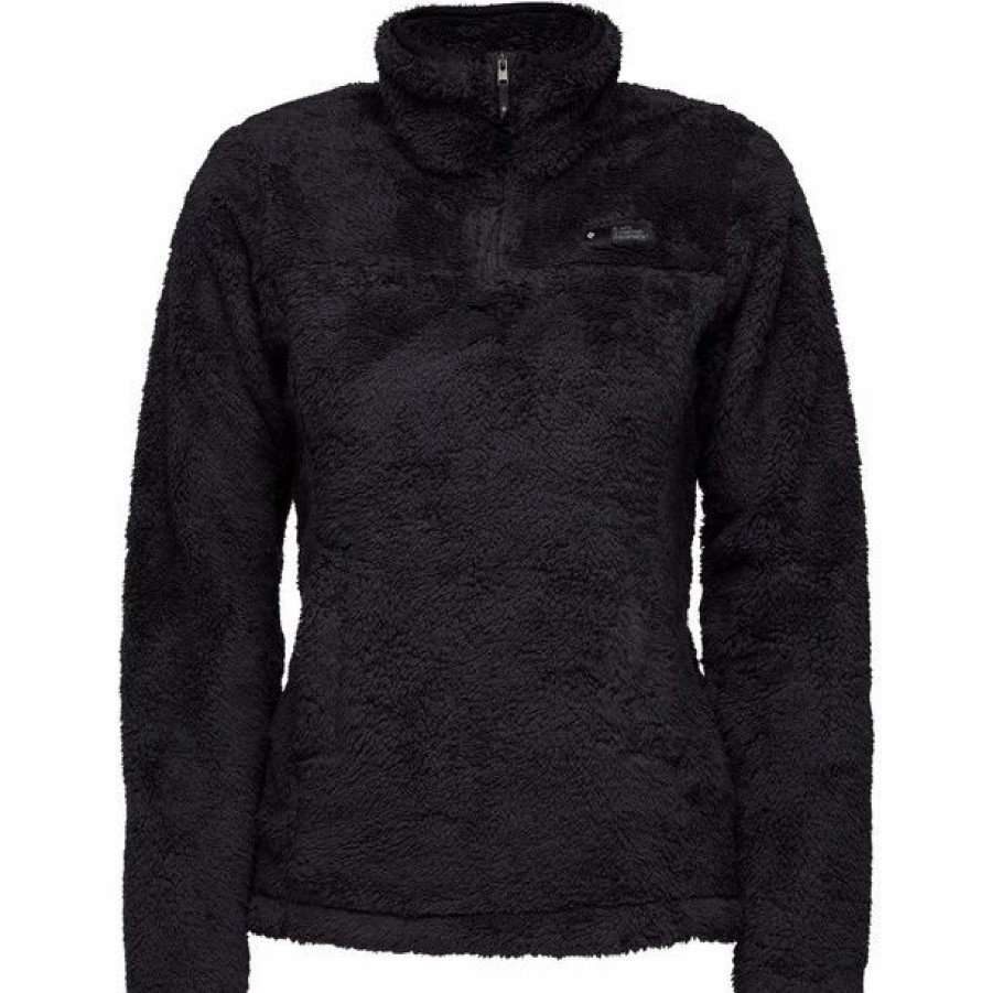 New * Black Diamond Roadie 1/4 Zip Fleece Hoody Women Black