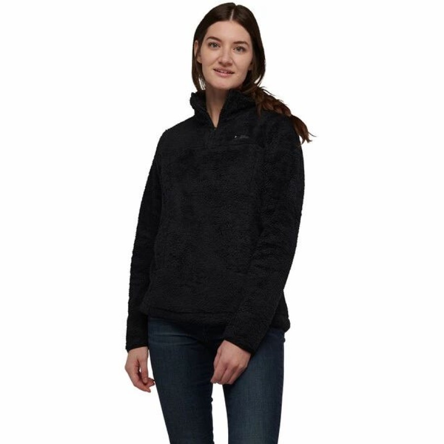 New * Black Diamond Roadie 1/4 Zip Fleece Hoody Women Black