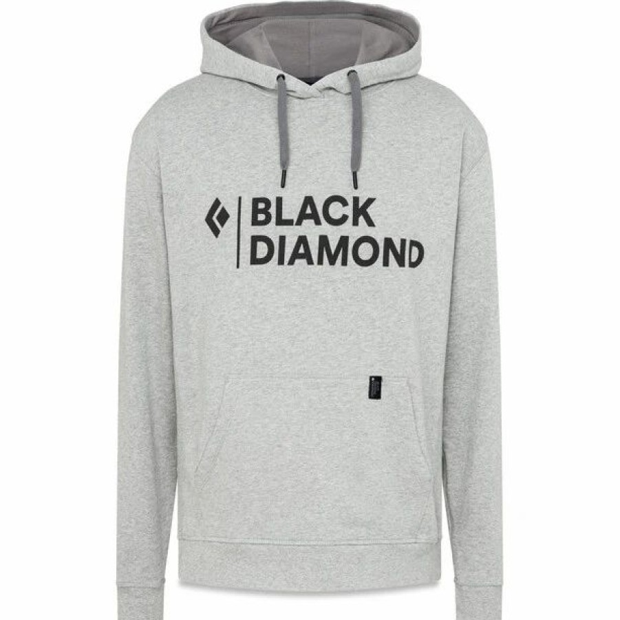 Clearance * Black Diamond Stacked Logo Hoody Men Nickel Heather