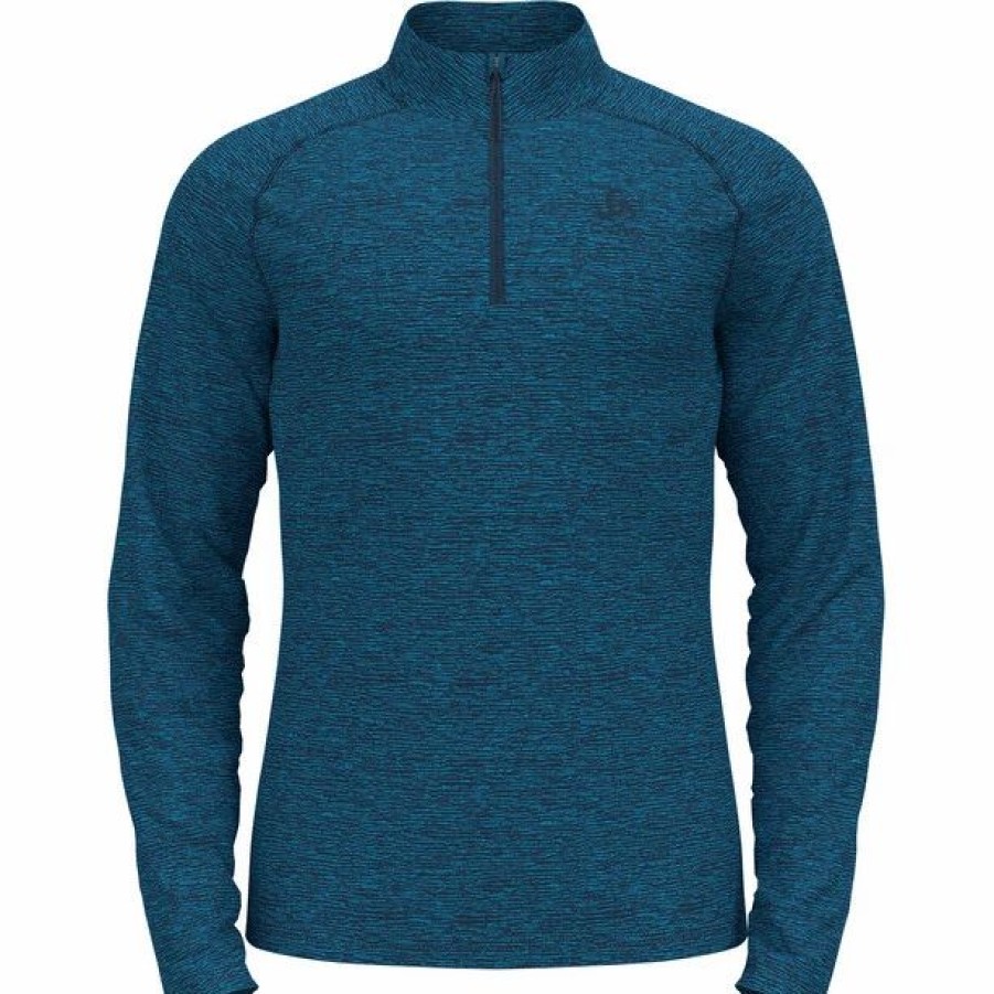 Best * Odlo Sesvenna Midlayer Halfzip Men Blue Wing Teal Melange